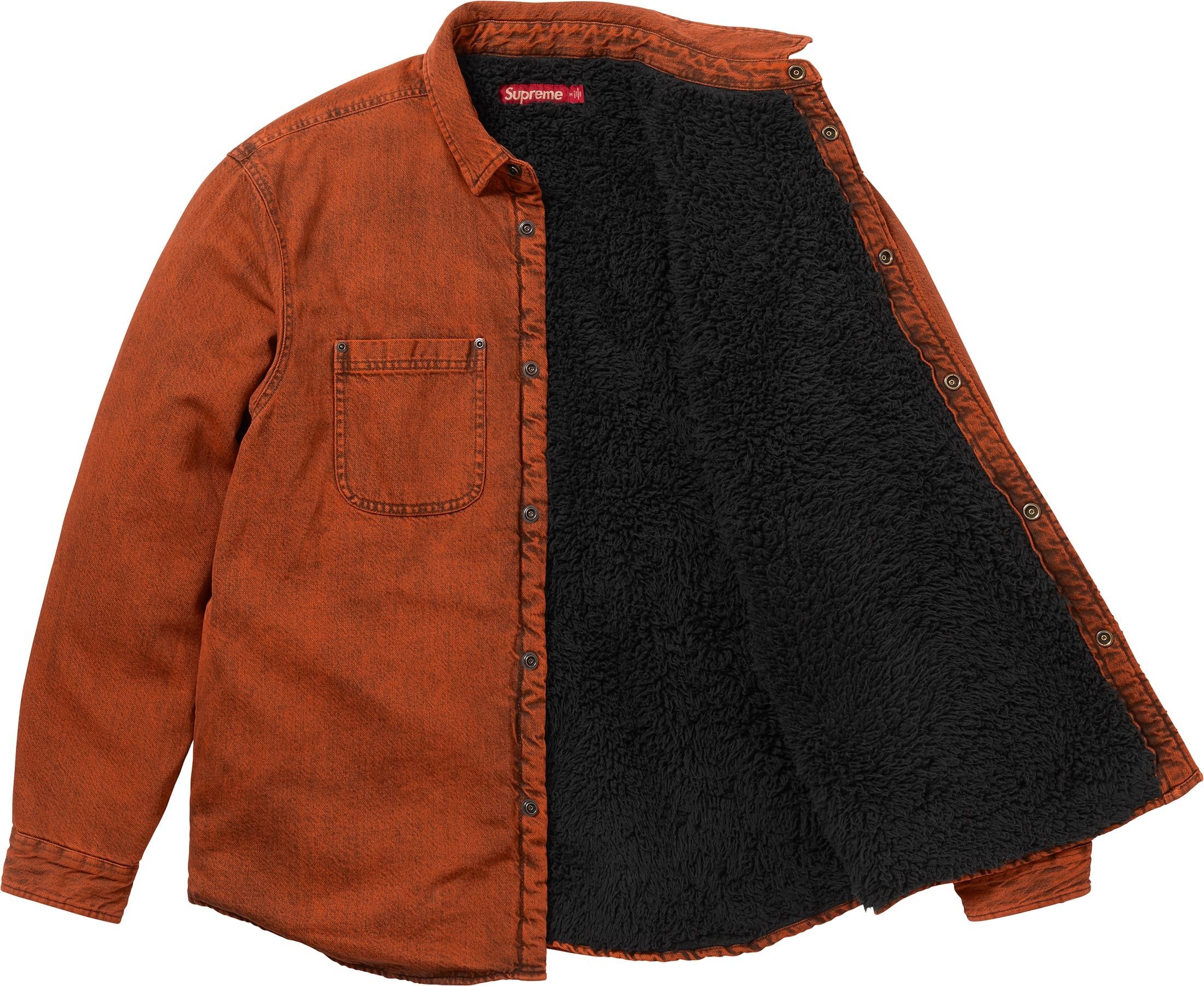 Shearling Lined Denim Work Shirt view 15